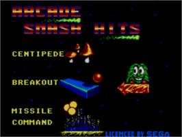 Title screen of Arcade Smash Hits on the Sega Master System.
