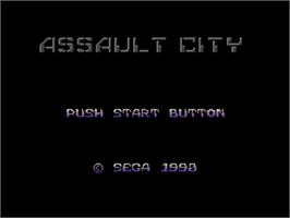 Title screen of Assault City on the Sega Master System.