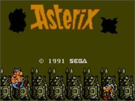 Title screen of Asterix on the Sega Master System.
