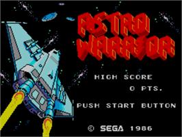 Title screen of Astro Warrior on the Sega Master System.