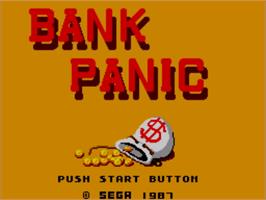 Title screen of Bank Panic on the Sega Master System.