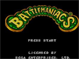 Title screen of Battle Toads in Battlemaniacs on the Sega Master System.