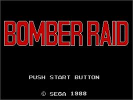 Title screen of Bomber Raid on the Sega Master System.