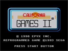 Title screen of California Games 2 on the Sega Master System.