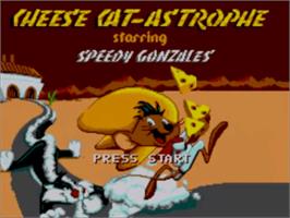 Title screen of Cheese Cat-Astrophe starring Speedy Gonzales on the Sega Master System.