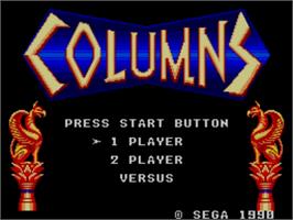 Title screen of Columns on the Sega Master System.