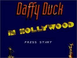Title screen of Daffy Duck in Hollywood on the Sega Master System.