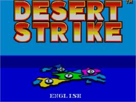 Title screen of Desert Strike: Return to the Gulf on the Sega Master System.