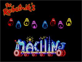 Title screen of Dr. Robotnik's Mean Bean Machine on the Sega Master System.