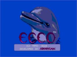 Title screen of Ecco the Dolphin on the Sega Master System.