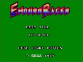 Title screen of Enduro Racer on the Sega Master System.