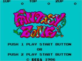 Title screen of Fantasy Zone on the Sega Master System.