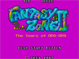Title screen of Fantasy Zone 2 on the Sega Master System.