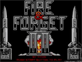 Title screen of Fire and Forget 2: The Death Convoy on the Sega Master System.