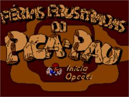 Title screen of Férias Frustradas do Pica-Pau on the Sega Master System.