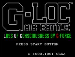 Title screen of G-Loc Air Battle on the Sega Master System.