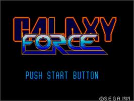 Title screen of Galaxy Force on the Sega Master System.