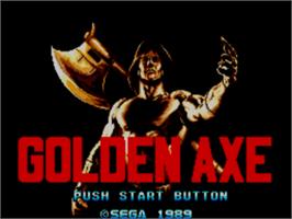 Title screen of Golden Axe on the Sega Master System.