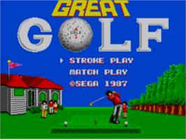 Title screen of Great Golf on the Sega Master System.