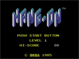 Title screen of Hang-On on the Sega Master System.