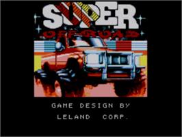 Title screen of Ironman Ivan Stewart's Super Off-Road on the Sega Master System.