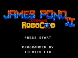 Title screen of James Pond 2: Codename: RoboCod on the Sega Master System.