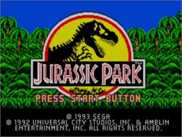 Title screen of Jurassic Park on the Sega Master System.
