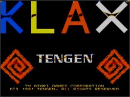 Title screen of Klax on the Sega Master System.