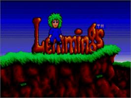 Title screen of Lemmings on the Sega Master System.