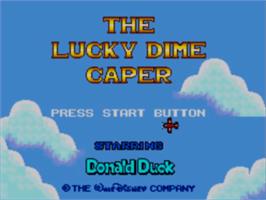 Title screen of Lucky Dime Caper starring Donald Duck on the Sega Master System.