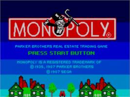 Title screen of Monopoly on the Sega Master System.