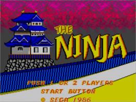 Title screen of Ninja on the Sega Master System.