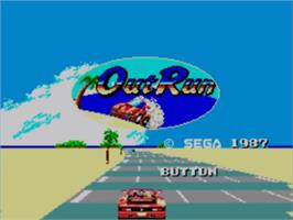 Title screen of Out Run on the Sega Master System.