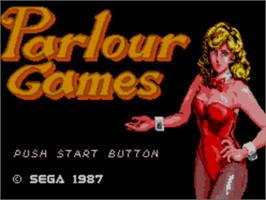 Title screen of Parlour Games on the Sega Master System.