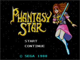 Title screen of Phantasy Star on the Sega Master System.