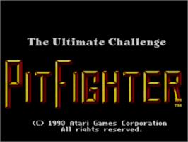 Title screen of Pit Fighter on the Sega Master System.