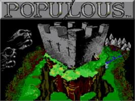 Title screen of Populous on the Sega Master System.