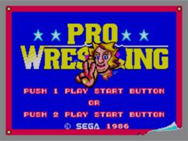 Title screen of Pro Wrestling on the Sega Master System.