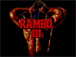 Title screen of Rambo III on the Sega Master System.
