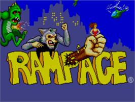 Title screen of Rampage on the Sega Master System.