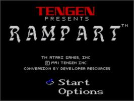 Title screen of Rampart on the Sega Master System.