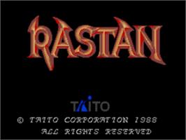 Title screen of Rastan on the Sega Master System.