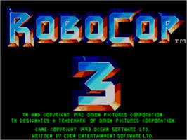 Title screen of Robocop 3 on the Sega Master System.
