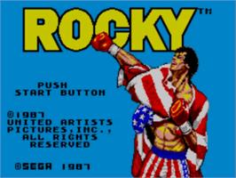 Title screen of Rocky on the Sega Master System.