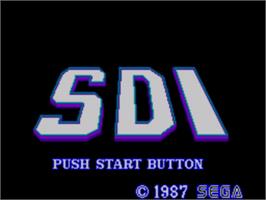 Title screen of SDI - Strategic Defense Initiative on the Sega Master System.