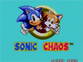 Title screen of Sonic Chaos on the Sega Master System.