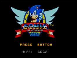 Title screen of Sonic The Hedgehog 2 on the Sega Master System.
