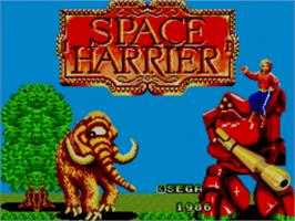 Title screen of Space Harrier on the Sega Master System.