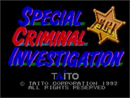 Title screen of Special Criminal Investigation on the Sega Master System.