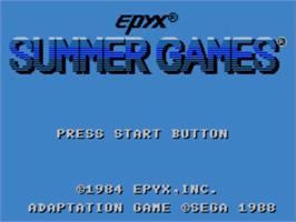 Title screen of Summer Games on the Sega Master System.